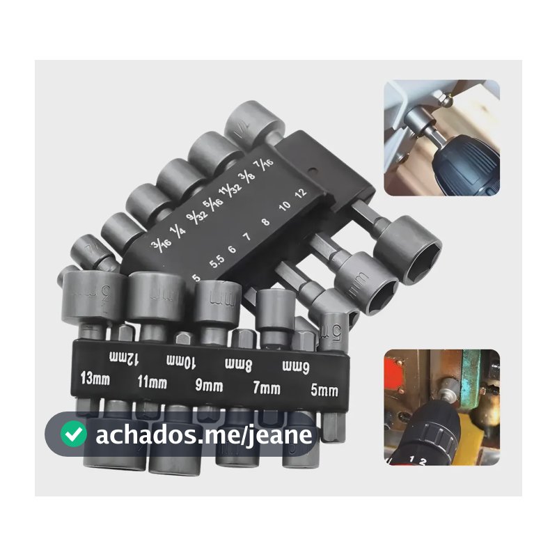 Kit 23 Soquete Canhão Sextavado Chave Bits P/ Parafusadeira