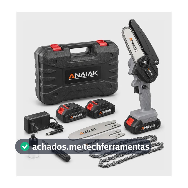 Motosserra Mini 2 Bateria Recarregável 21v Anaiak Ak-110 Cinza 127/220v