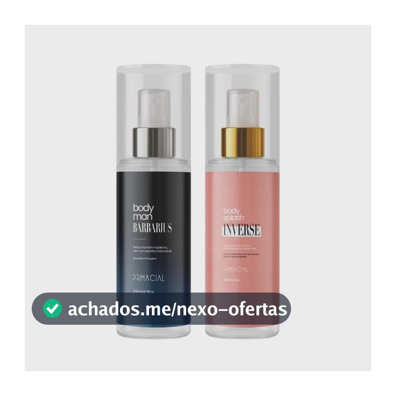 Kit Body Splash Barbarius + Inverse 200ml - Primacial Perfume Amadeirado Frutado