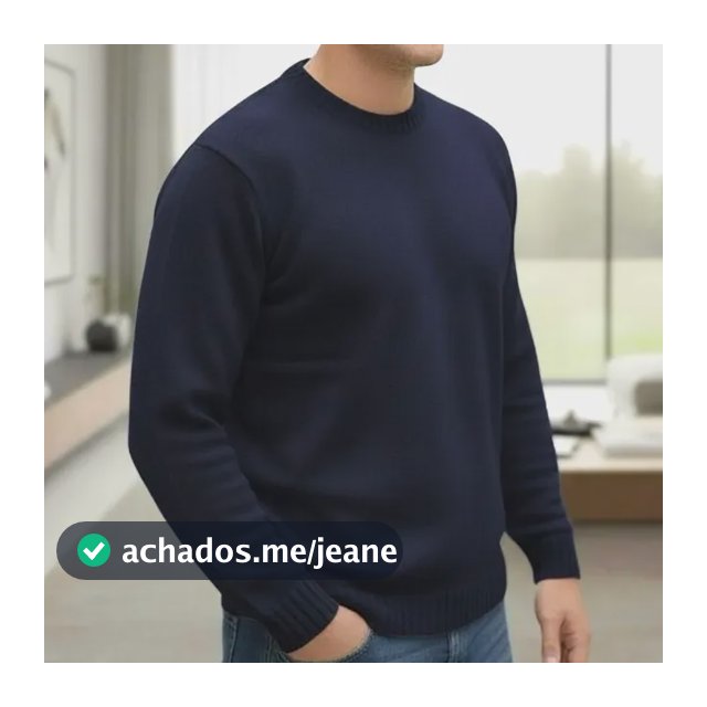 Blusa De Frio Masculina Lã Suéter Preto Básico Liso Tricot