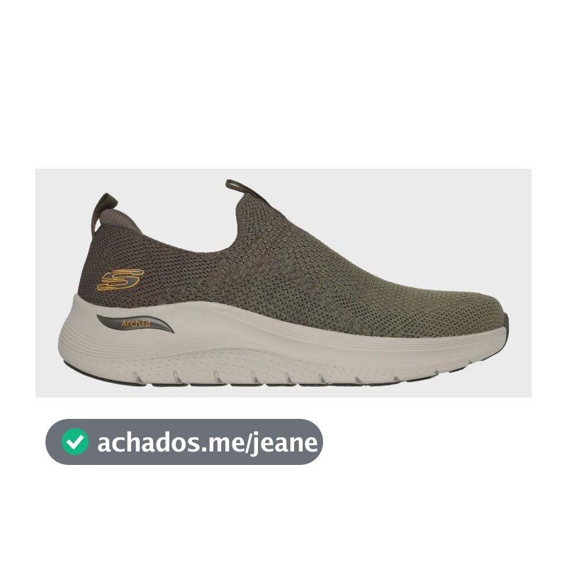 Tênis Masculino Arch Fit 2.0 Skechers Verde Musgo Liso 41 Br