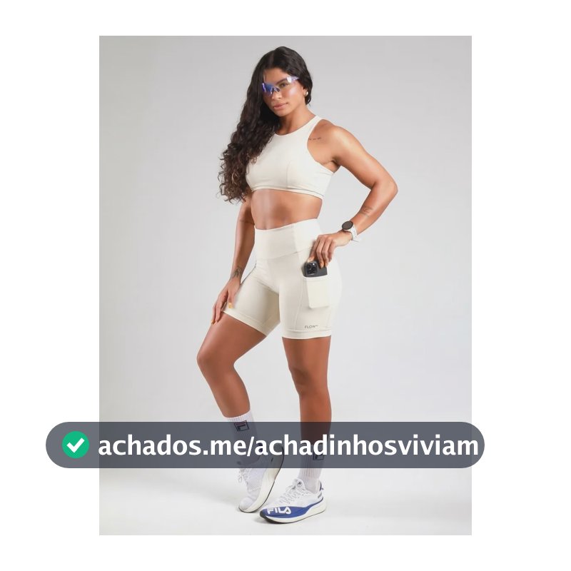 Conjunto Academia Feminino Top + Short - Zero Transparência Off White Lisa P