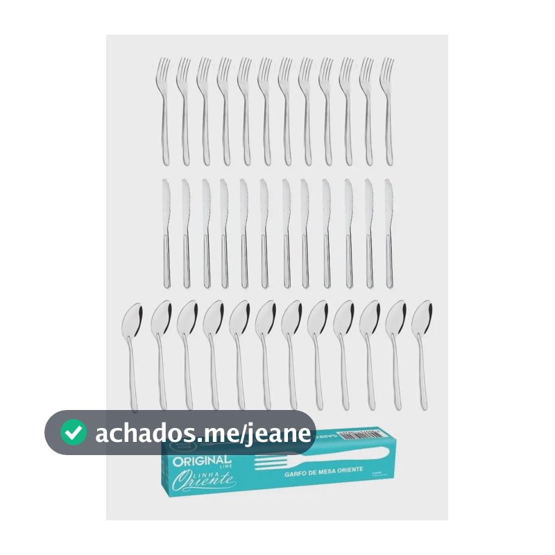 Jogo de Talheres Line Aço Inox 36 Peças Prateado