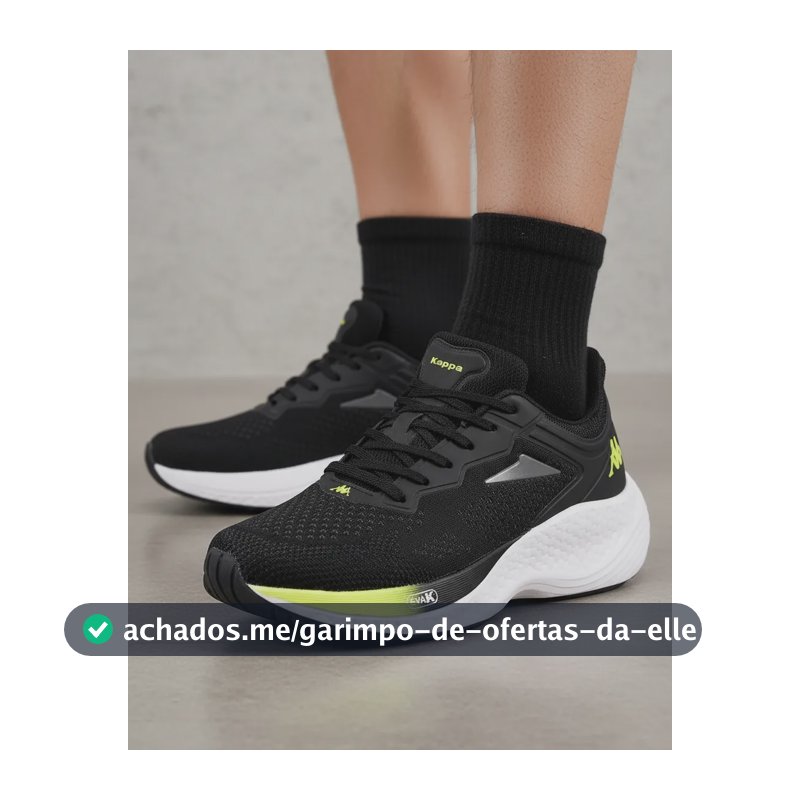 Tênis Kappa Pulse Evo Masculino Feminino Preto-amarelo Limão 41