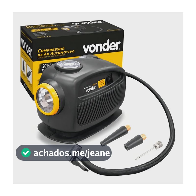 Compressor Ar Vonder 150 Psi Cav12 90 W Pneu E Bola Preto