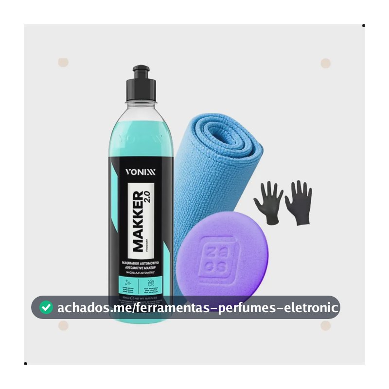 Makker 2.0 Vonixx Maquiador Automotivo + Pano Microfibra E Aplicador | Renova Pintura, Disfarça Riscos E Dá Brilho Na Lataria