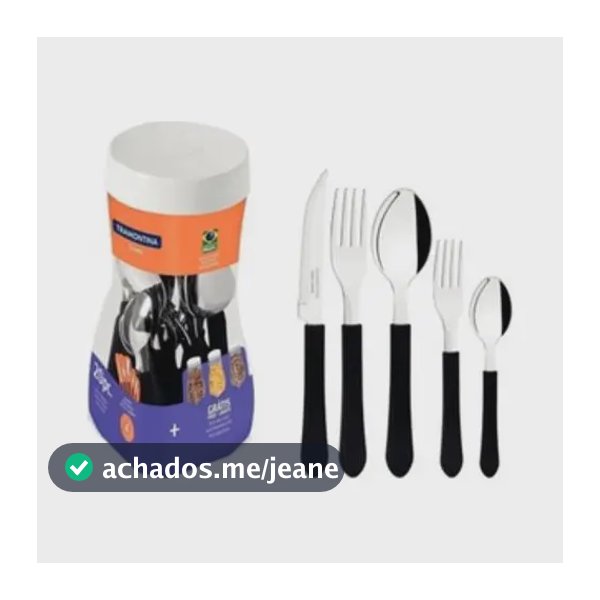 Conjunto De Talheres Tramontina Leme Inox 20pçs Preto