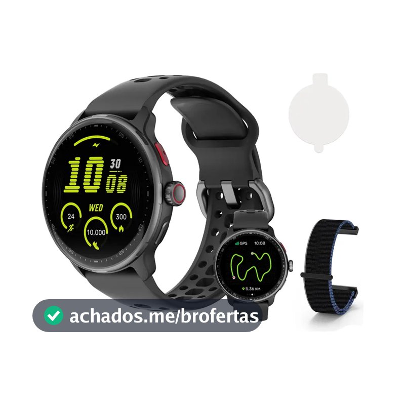 Relógio Inteligente Gps Smartwatch Amoled 3atm Sport Gps Caixa Preto
