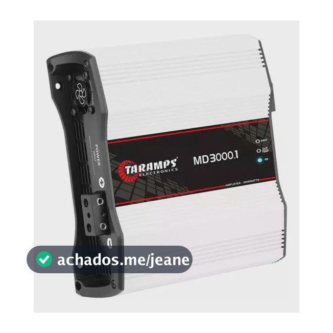 Modulo Taramps Md3000 1 Ohms Md 3000 1 Canal 3000watts 1ohms Cor Branco