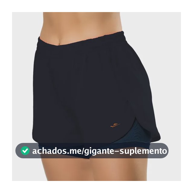 Short Duplo Academia Feminino Uv Corrida Elite Fitness Sport