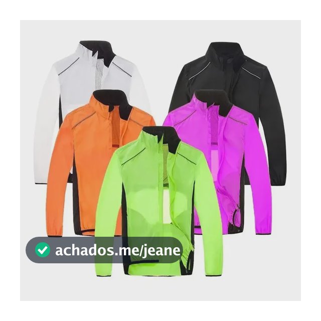 Jaqueta Corta Vento Neon Refletiva Manga Longa Ciclismo Bike
