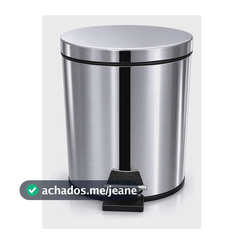 Lixeira Inox 5 Litros Pedal Balde Removível Cozinha Banheiro Inox