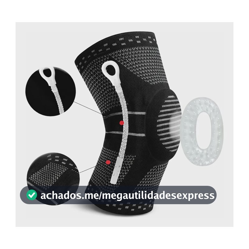 Joelheira Ortopédica Estabilizadora Compressão 3d Menisco Preto Gg