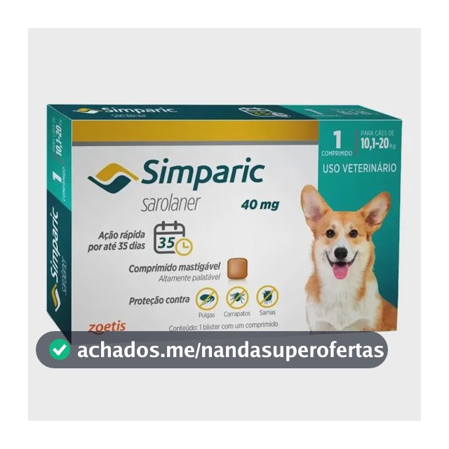 Zoetis Simparic 40mg 1 Comprimido Cão