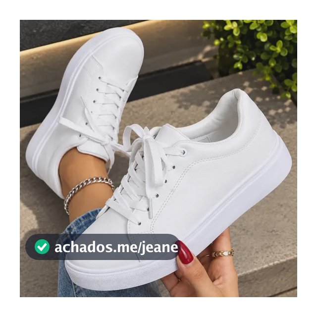Tênis Feminino Casual Branco Levíssimo E Confortável