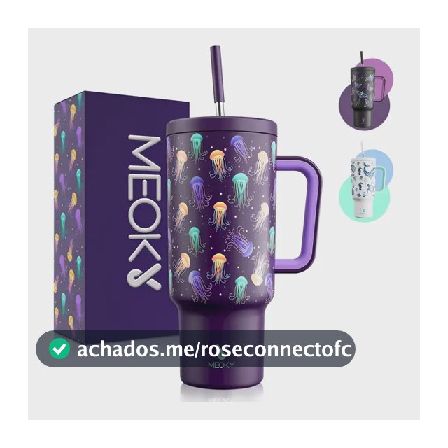 Meoky Copo Térmico Inox 1200ml Com Tampa E Canudo