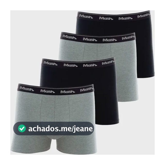 Kit 4 Cuecas Boxer Mash Algodão Box Confortável Original