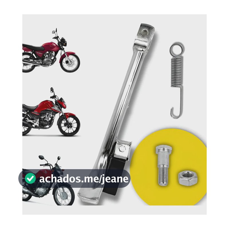 Pezinho Cavalete Lateral Cromado Titan Fan 125 / 150 / 160 Prateado