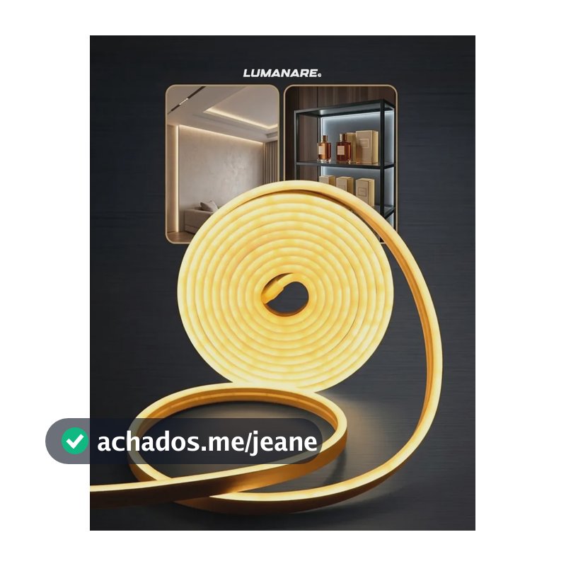 Fita LED Neon Flexível 3528 120Led 5 metros Mangueira Corte 2,5cm Cor da Luz Branco Quente Tensão IP65 3000k Alto Brilho Lumanare