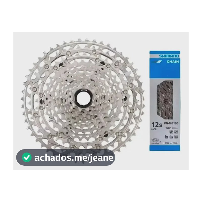 Cassete Shimano Deore M6100 12v 10-51 + Corrente Hg+ 126l Prateado 10 51