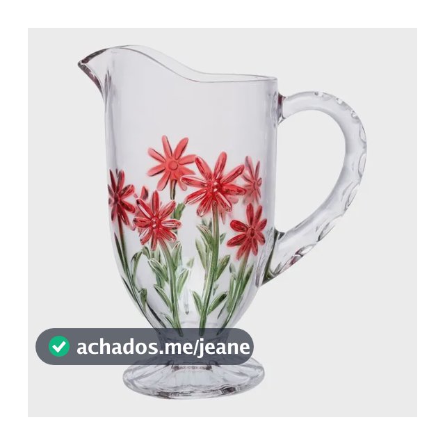 Jarra Red Flower 1,3l Cristal Ecológico - Wolff