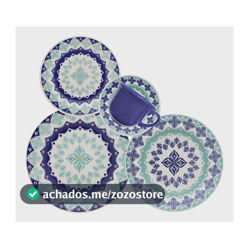 Aparelho De Jantar Oxford Cerâmica Lola 20 Pç Cor Estampado