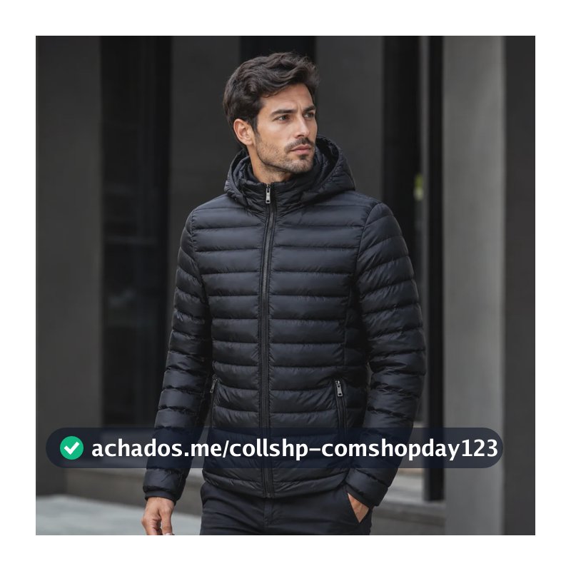 Jaqueta Masculina Puffer Corta Vento Bobojaco Blusa De Frio Preto M