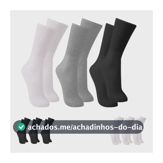 Meia Longa Trifil Algodão 3 Pares Masculino Esportiva