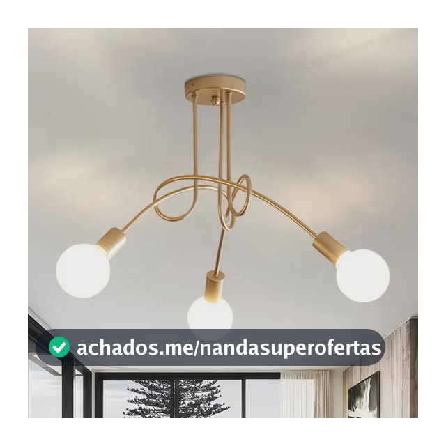 Luminária Lustre Teto Moderno Quarto Jantar Sala 3 Lâmpadas