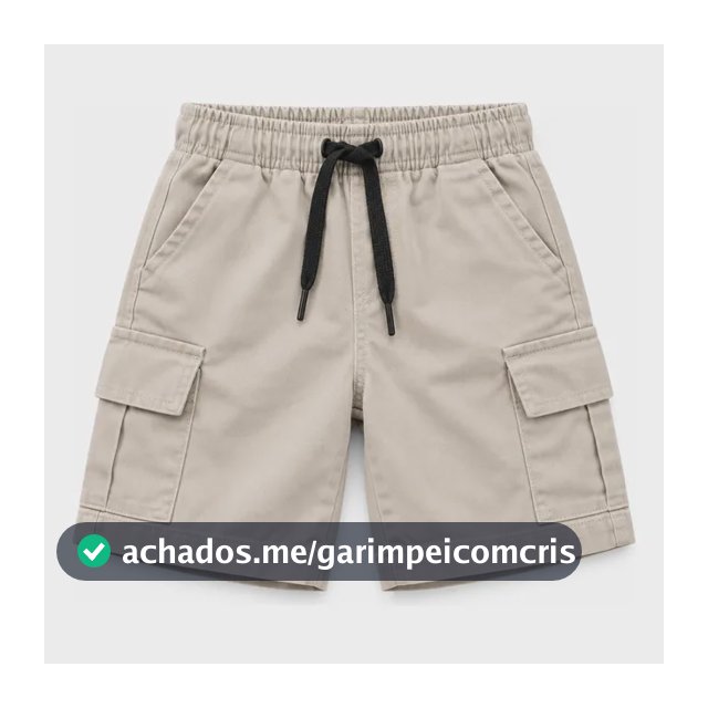 Bermuda Cargo Infantil Masculina Sarja Verão Menino 02 Ao 16