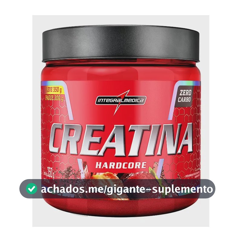 Creatina Integralmédica Monohidratada Hardcore em pó sabor Morango x 350g