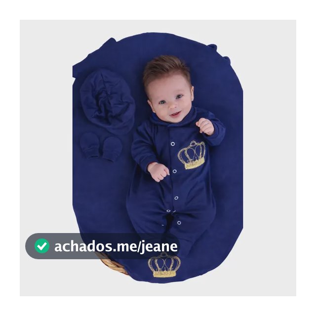 Saida De Maternidade Menino Azul Coroa 04 Peças Principe