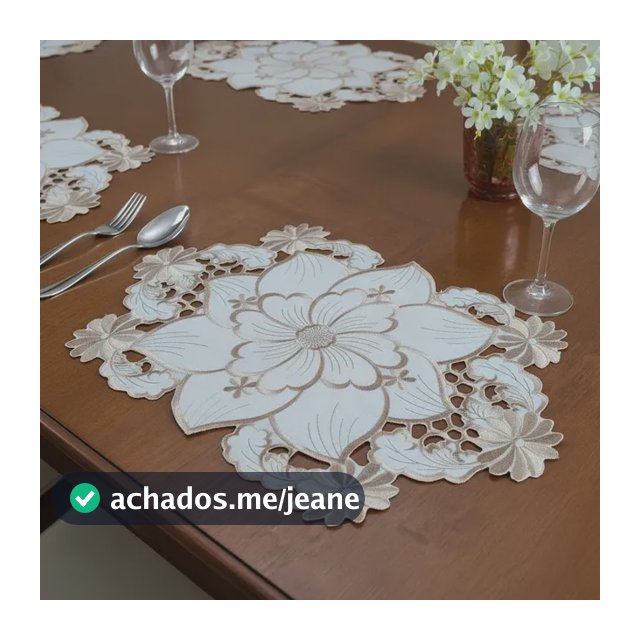 Kit 2 Toalha De Bandeja Bordada Guipir Renda Paris Luxo Flor