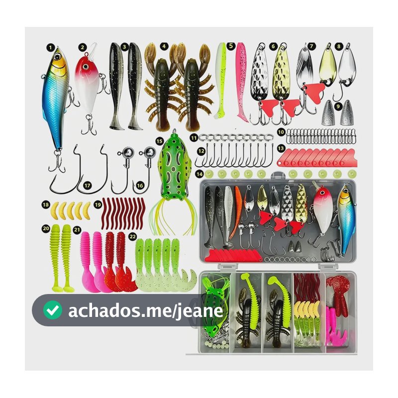 Kit Completo De Iscas Artificiais Para Pesca Com Caixa Kit 107