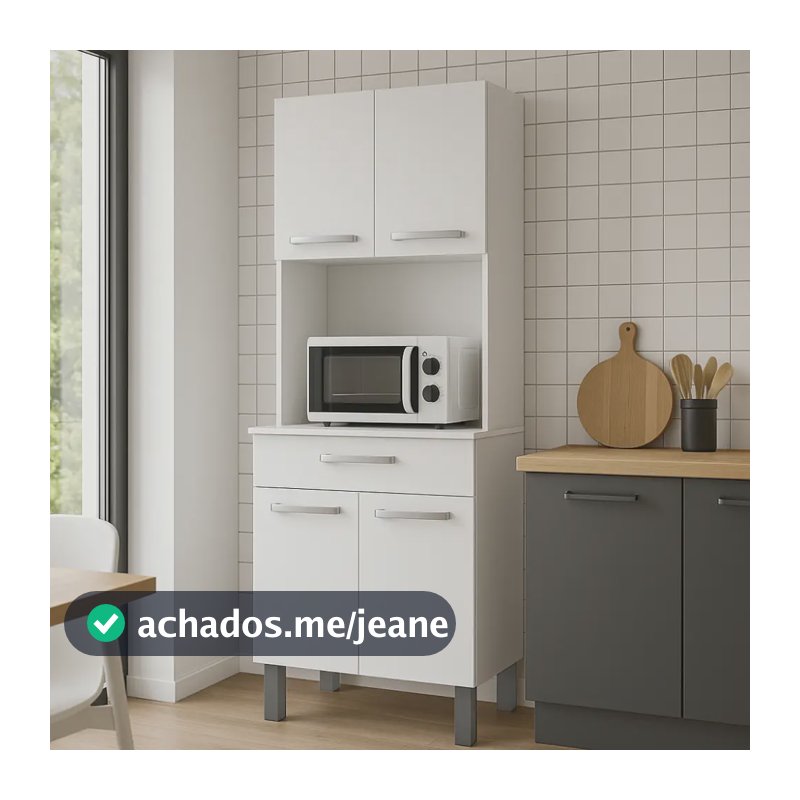 Armário de Cozinha Fiorello Balli Branco 4 Portas 1 Gaveta MDP