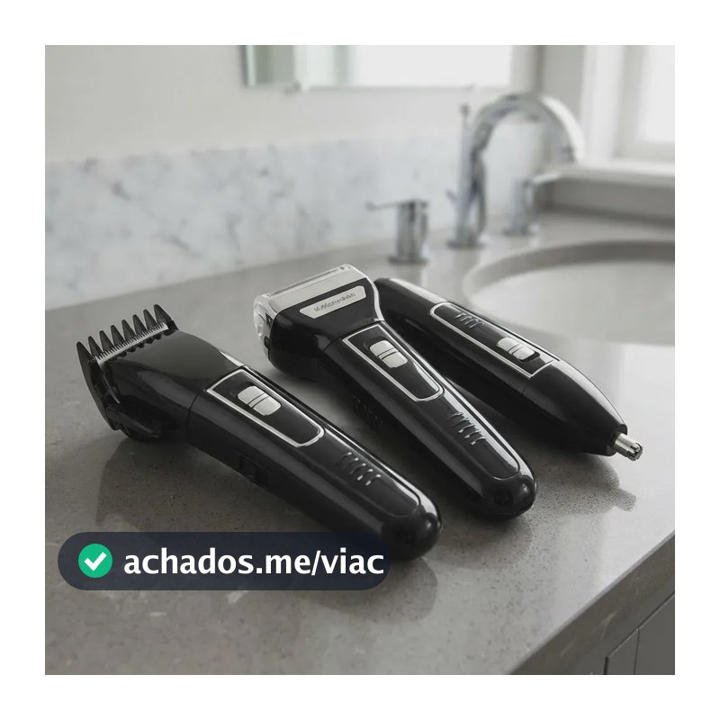 Aparador de Barba e Pelos Barbeador 3 em 1 Recarregável Bivolt KM6558