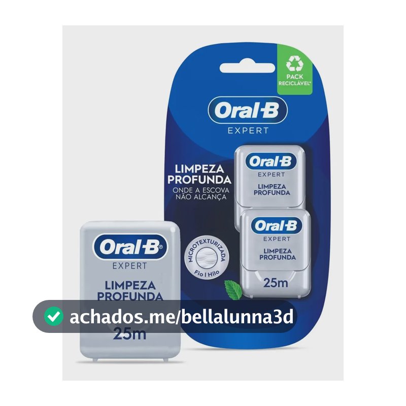 Fio Dental Oral-B Expert Limpeza Profunda Sabor Menta 2 unidades de 25m