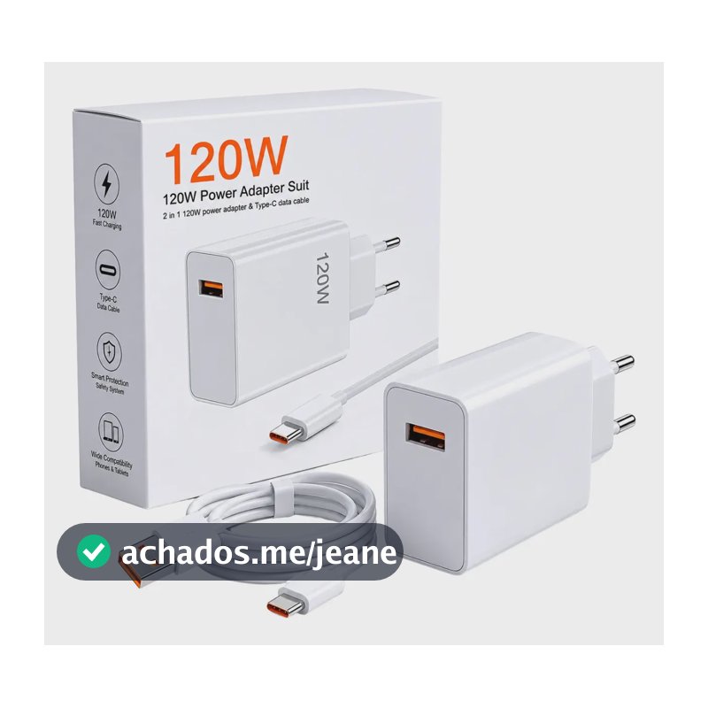 Kit 10 Carregador Tipo C Turbo 120w Cabo Atacado Revenda Nfe