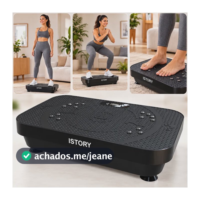 Plataforma Vibratória Fitness 150kg Com Controle Remoto Preto
