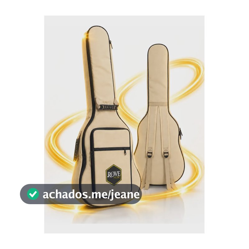 Capa Bag Violao Folk Mega Luxo Bege Acolchoada Reforçada Top Bege