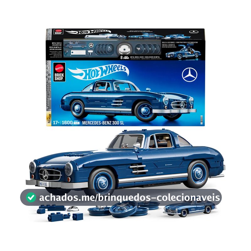 Hot Wheels Brick Shop Mercedes-benz 300 Sl Hww25 1600 Peças