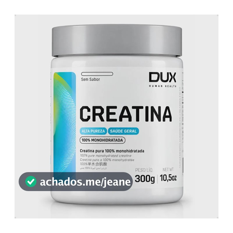Creatina Dux 300g Monohidratada Sem Sabor 60 Doses Sem Sabor