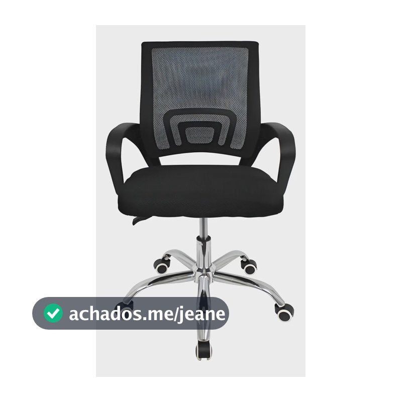 Cadeira Giratoria Facil Montagem Para Escritorio De Trabalho Cor Preto Material Do Estofamento Nylon Náilon