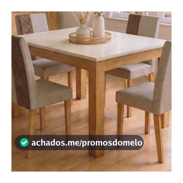 Mesa De Jantar Mdf 4 Lugares Retangular Moderna - Blue Moby Off Write Freijó