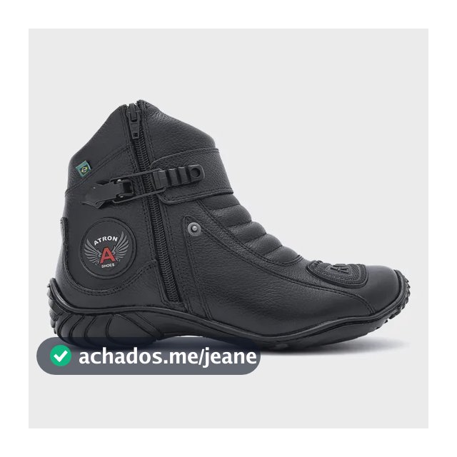 Bota Motociclista Honda Cano Curto Couro Com Zíper 271