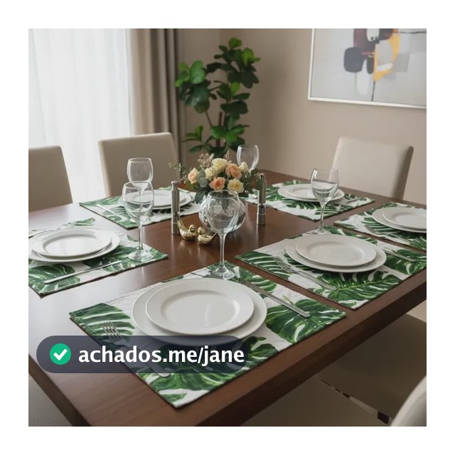 Jogo Americano Retangular 8 Lugares - Mesa Posta Oferta