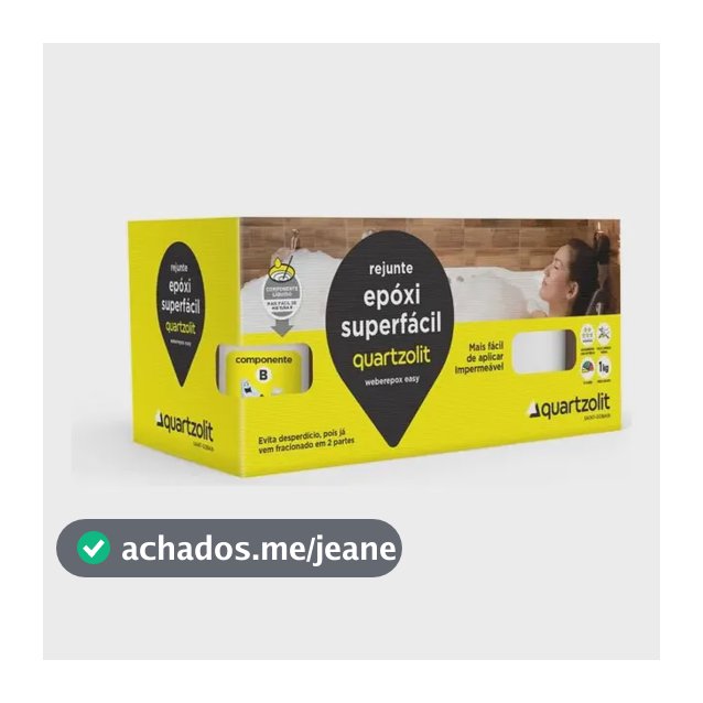 Rejunte Epóxi Quartzolit Cinza Platina 1kg Impermeável Antimofo