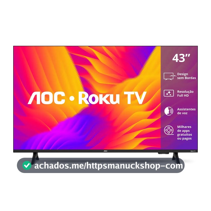 Smart Tv 43 Aoc Led Roku Full Hd Wi-fi 60hz Hdmi Usb 43s5155/78g
