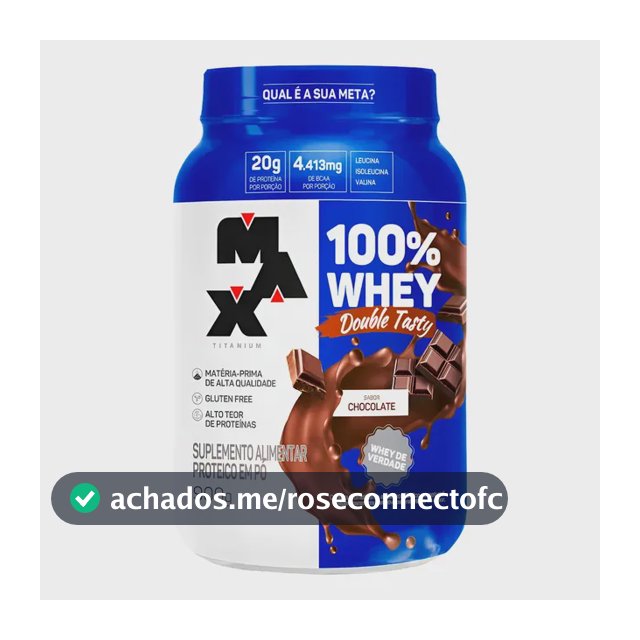 Whey 100% Concentrado Double Tasty Max Titanium Pote 900g Sabor Chocolate