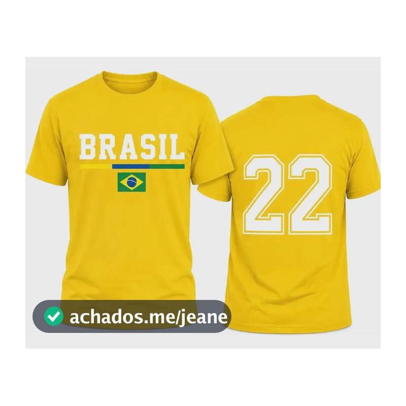Camiseta Camisa Brasil 22 Pl 2026 Unissex Eleição Amarela Amarelo Gg